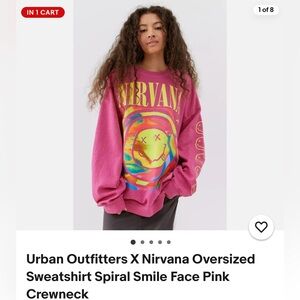 Urban Outfitters Pink Nirvana Graphic Sweatshirt